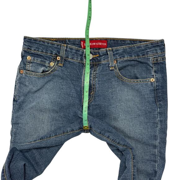 LEVIS Vintage Superlow Stretch Flare Jeans Size 7 Juniors Y2K Made in USA 518 - Picture 6 of 7